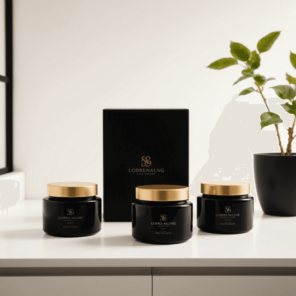 product photography of a box of health supplement jars