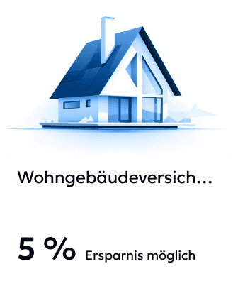 Illustration für die Wohngebäudeversicherung, die ein Einfamilienhaus zeigt