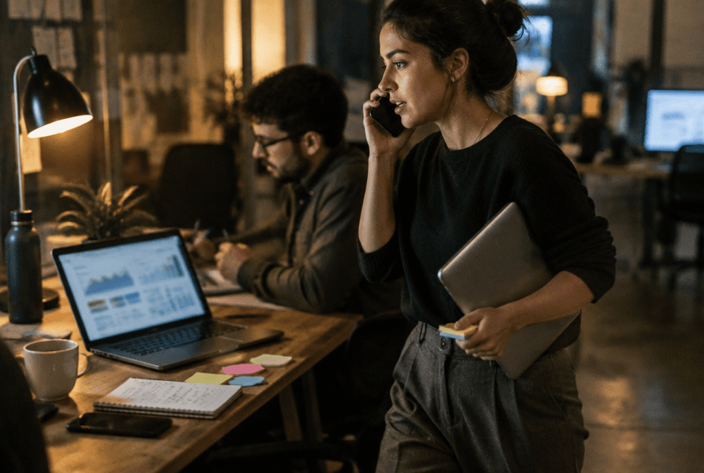 PPC team on a call walking through Quality Score improvements