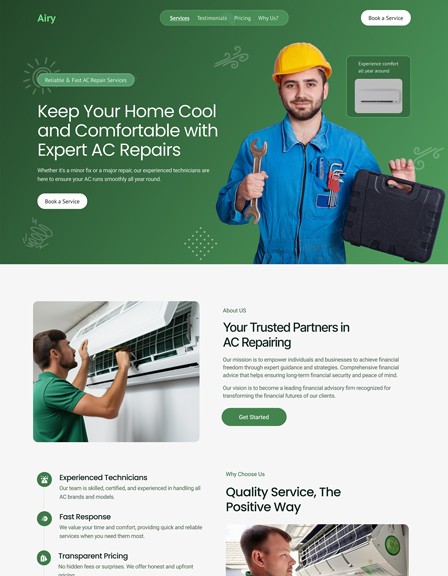 Airy ghl HAVC website template 