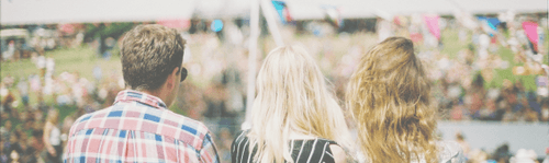 Festival atmosphere with three people