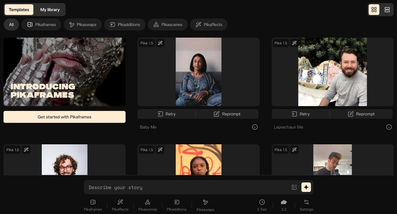 Pika, an AI video generator tool