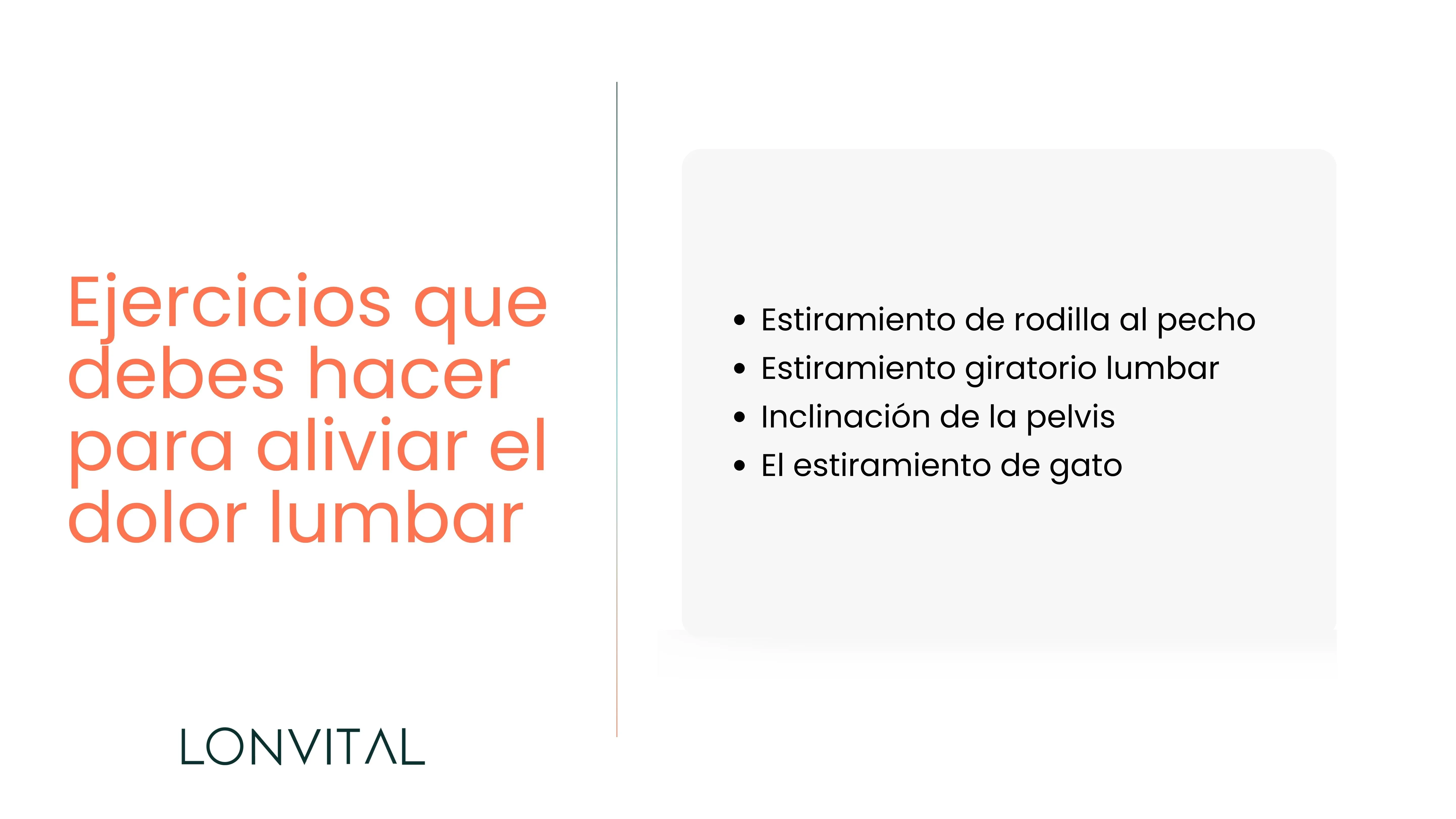 Ejercicios que debes hacer para aliviar el dolor lumbar