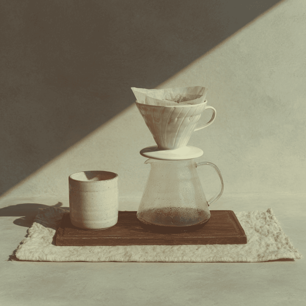 white ceramic V60 dripper