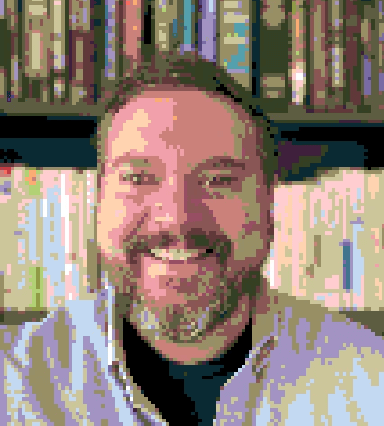 Pixel portrait of Bill Playford.