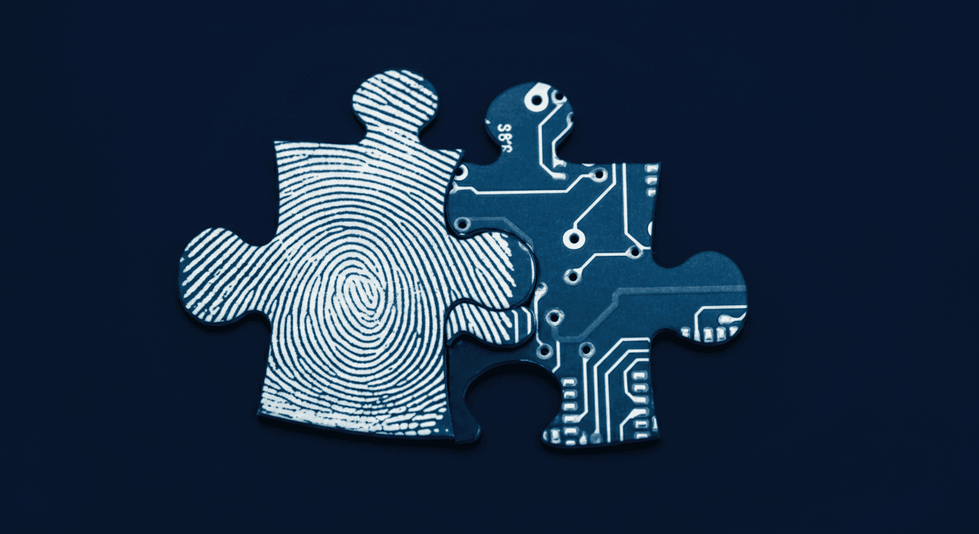 Concept: A single jigsaw puzzle piece that’s half human fingerprint, half circuit board—locking perfectly together.
Elaboration: Imagine one puzzle piece split down the middle: on the left, the intricate swirls of a fingerprint; on the right, neat circuit traces. They click together seamlessly, conveying that responsible AI isn’t an add-on but an intrinsic fit with human values—no gaps, no loose ends.