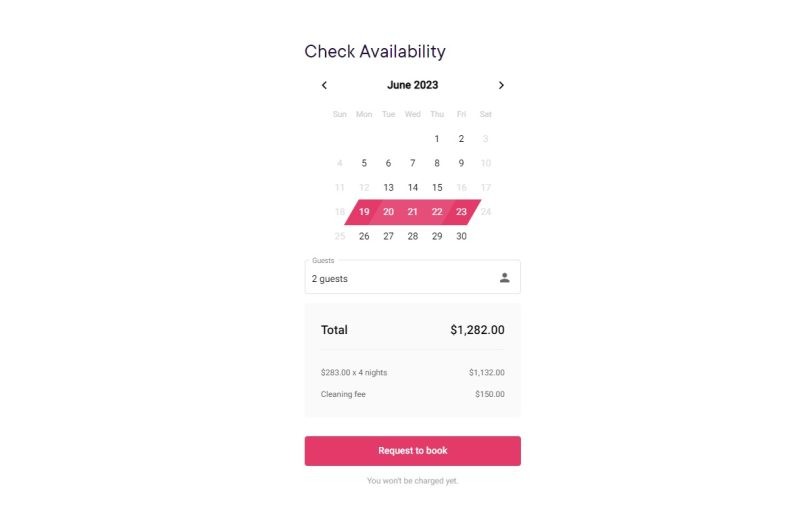 Hospitable booking engine