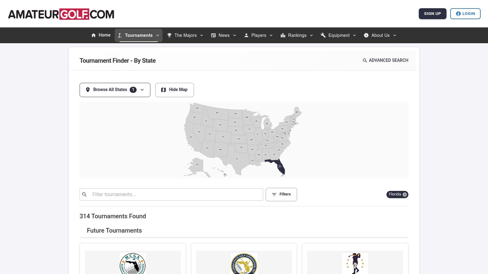 AmateurGolf.com (Florida tournament listings)