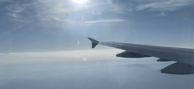 Picture from a plane during a flight