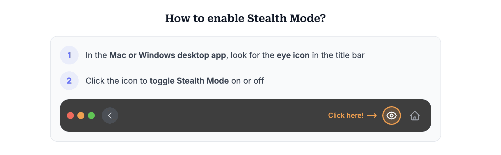 Stealth Mode Activation and Deactivation