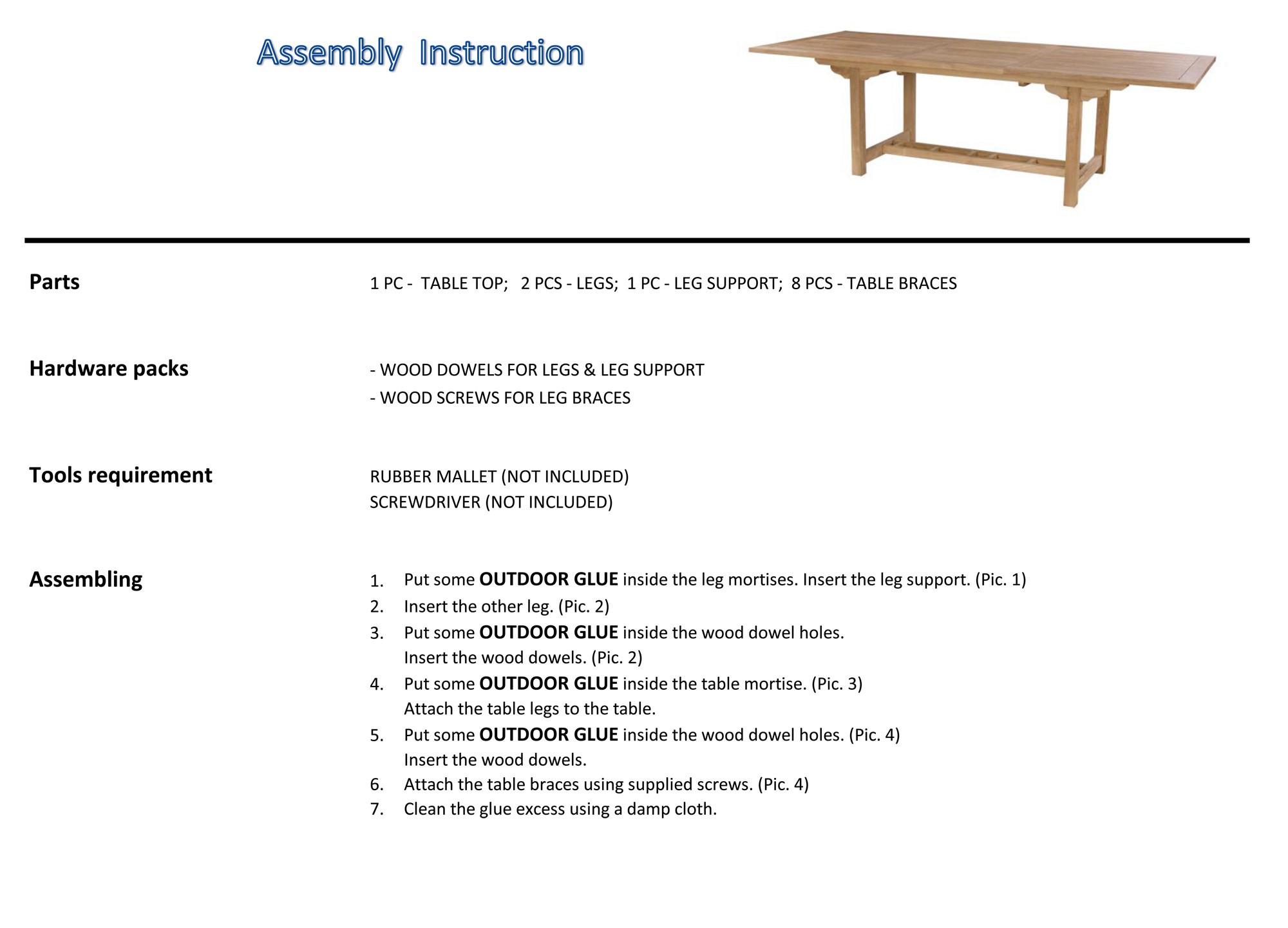 assembly instruction