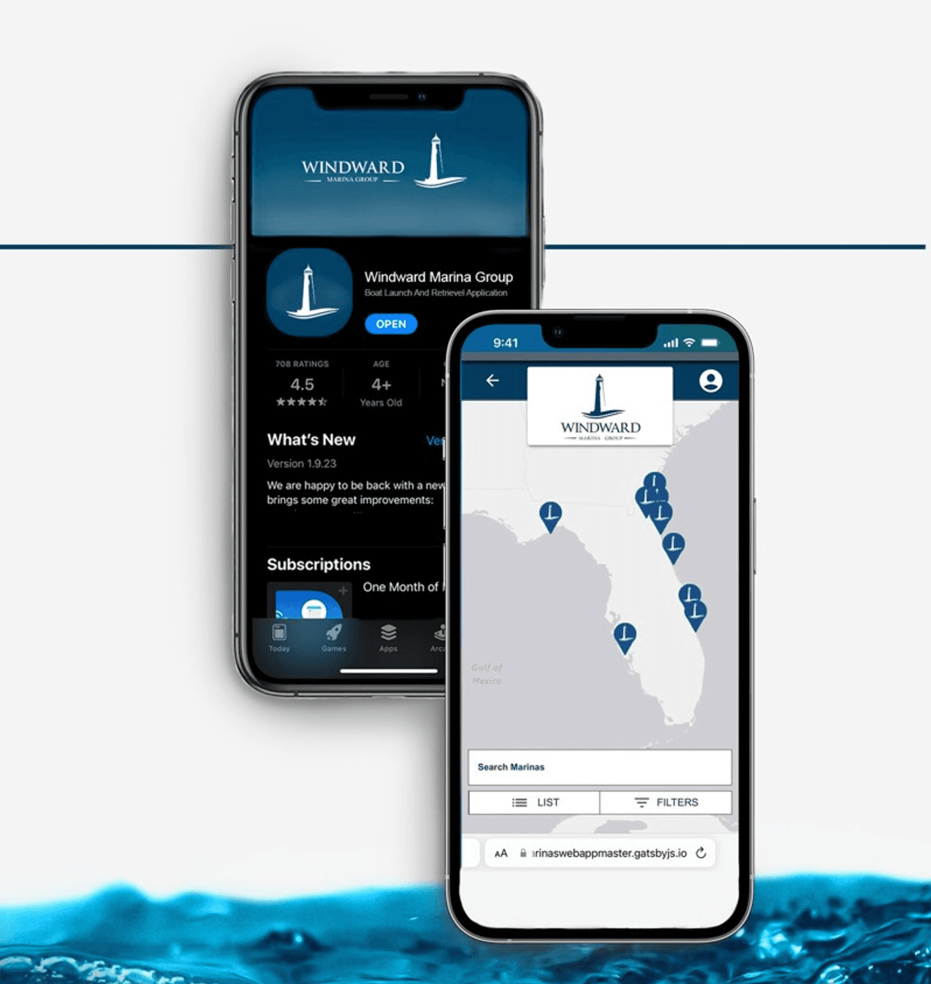windward Marina app mockups