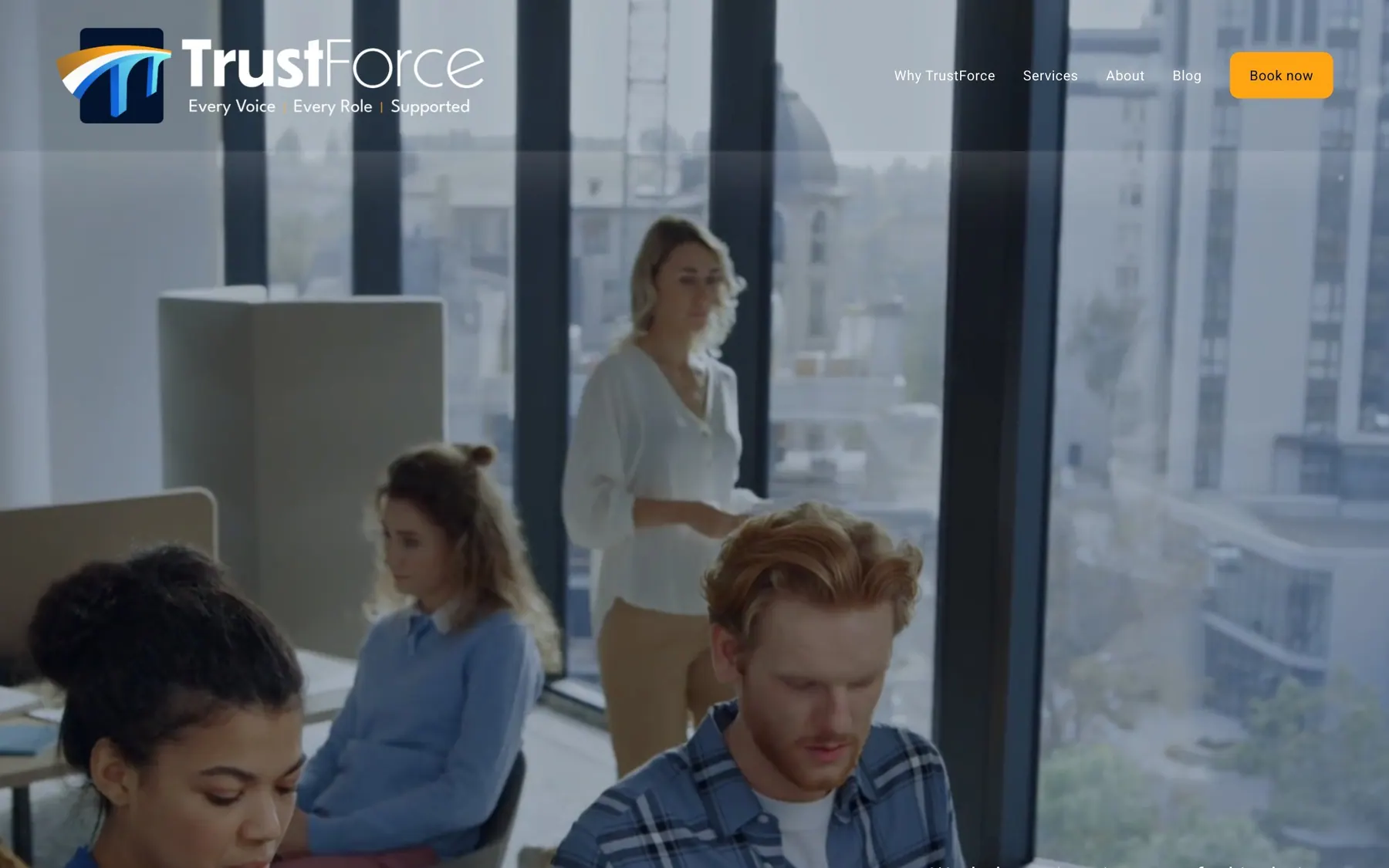 TrustForce: A calm, trustworthy website for independent workplace support.