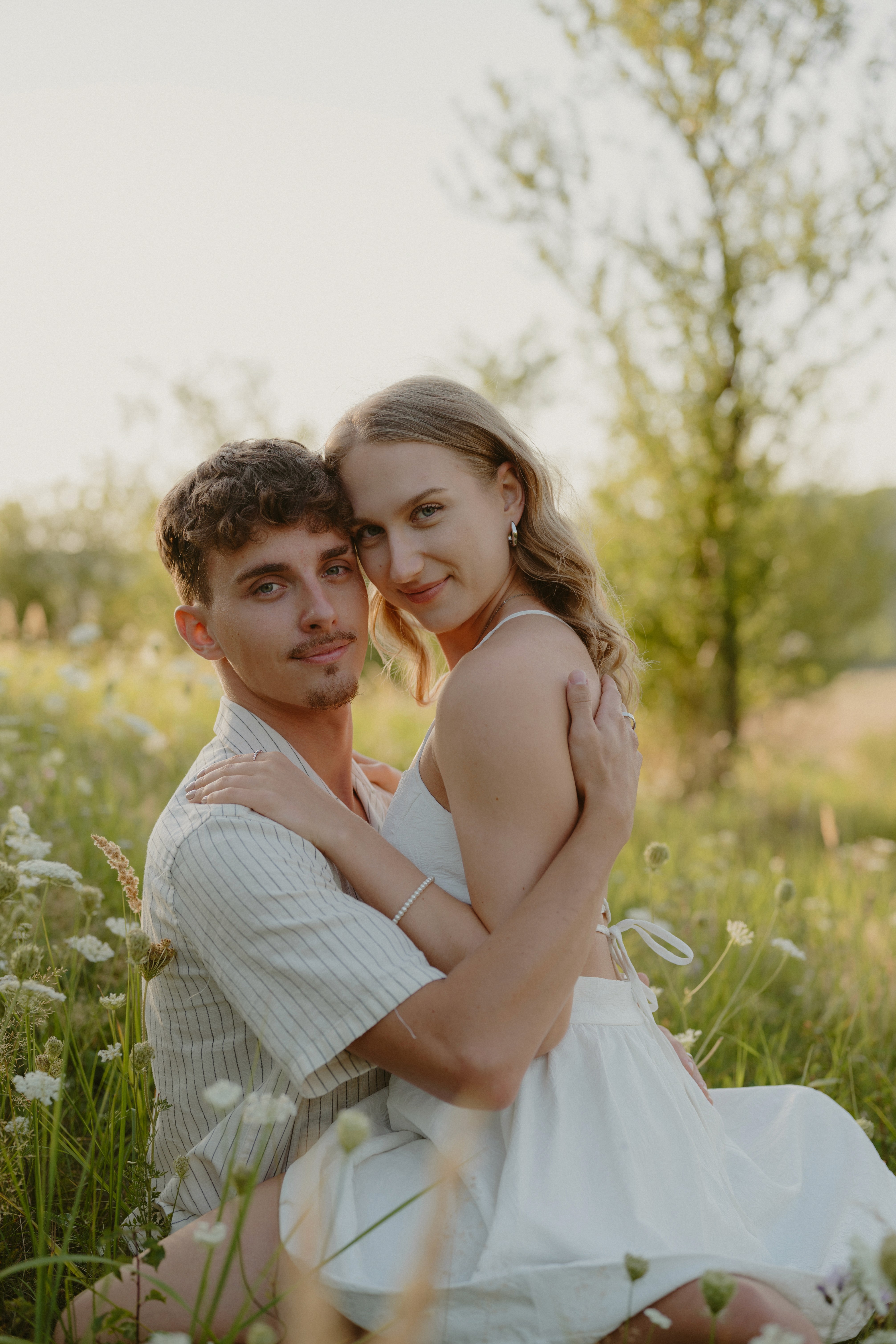 couple embracing and smiling