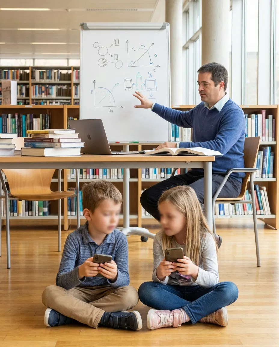 Header image symbolizing children and smartphone use