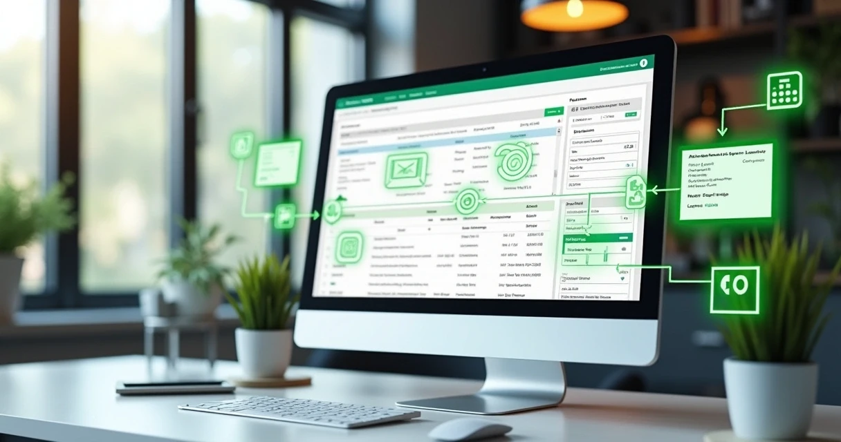 Tela de computador com integração entre CRM e plataforma Leadstaker 