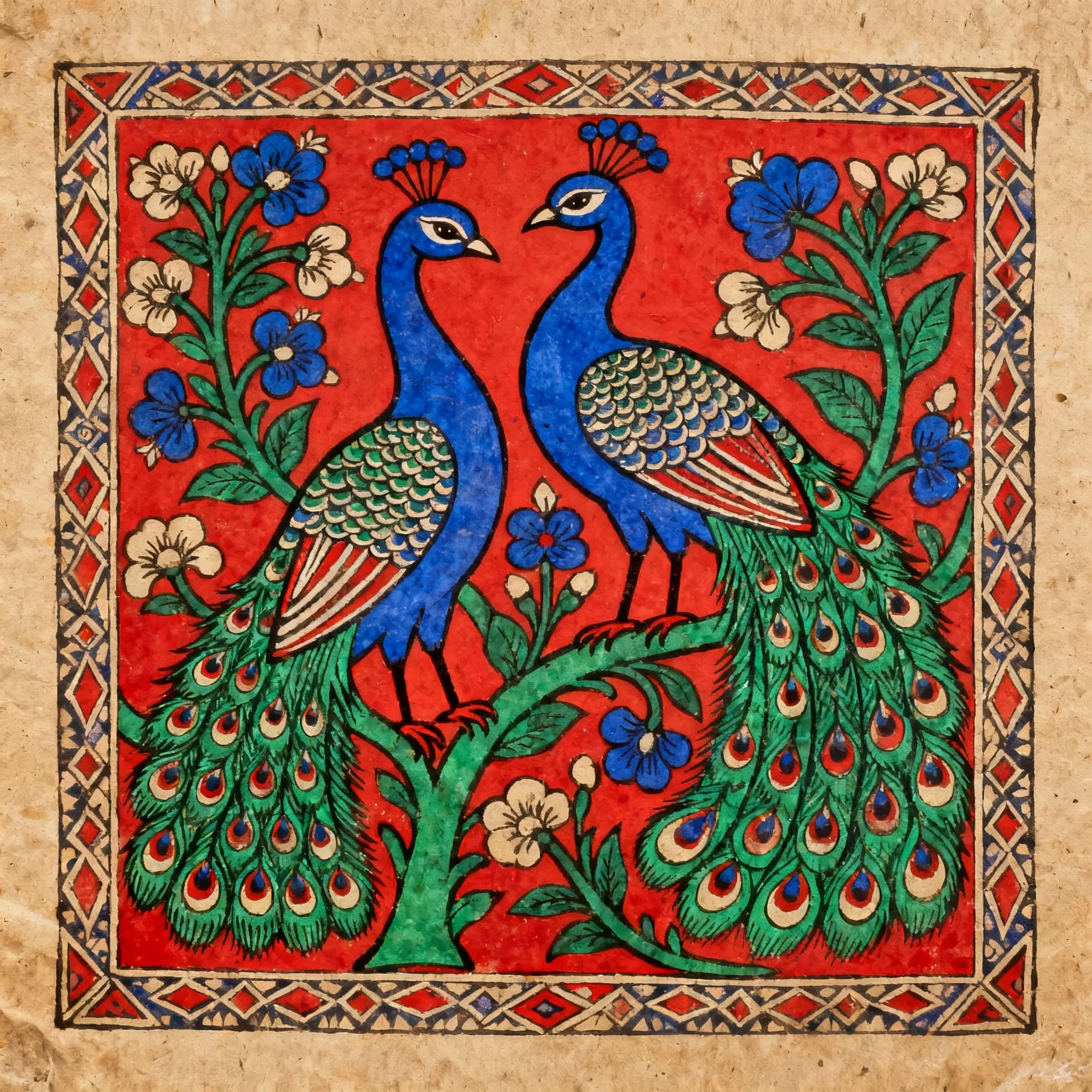 two peacocks