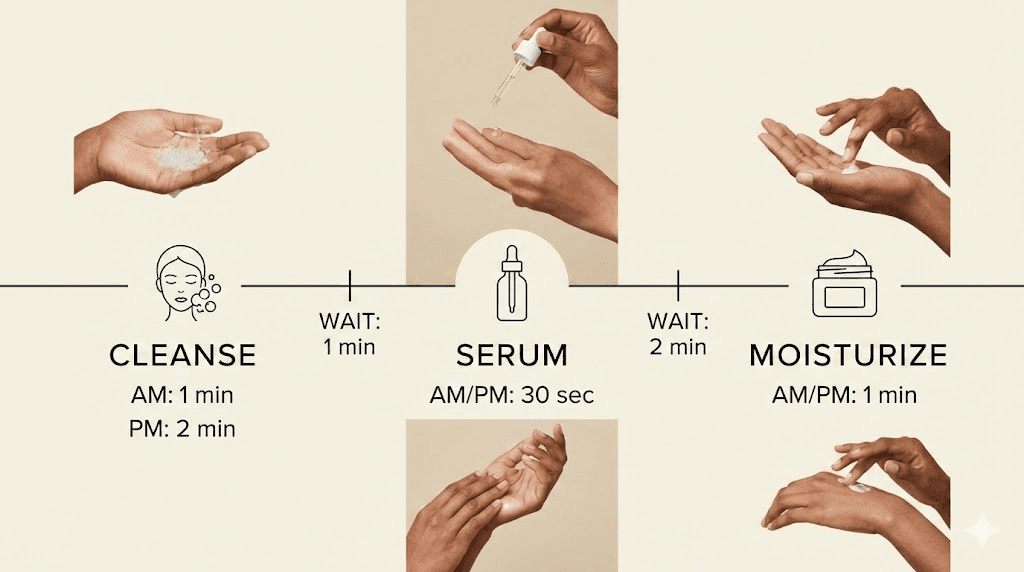 Copper peptide skincare routine application timeline and layering order