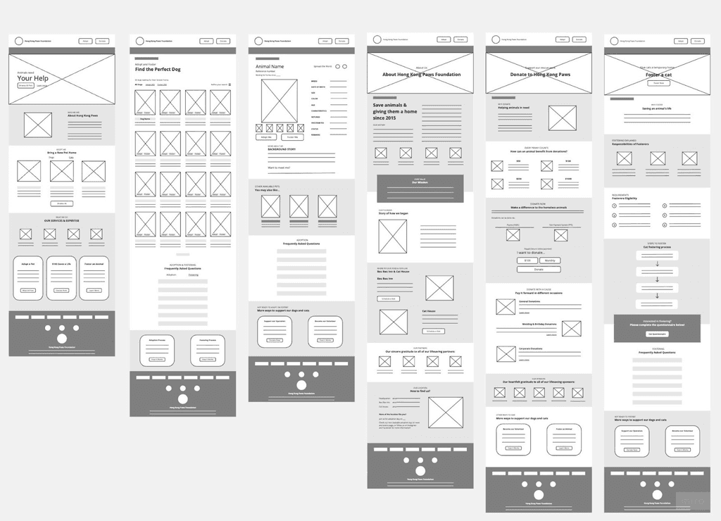 Low-fi wireframes