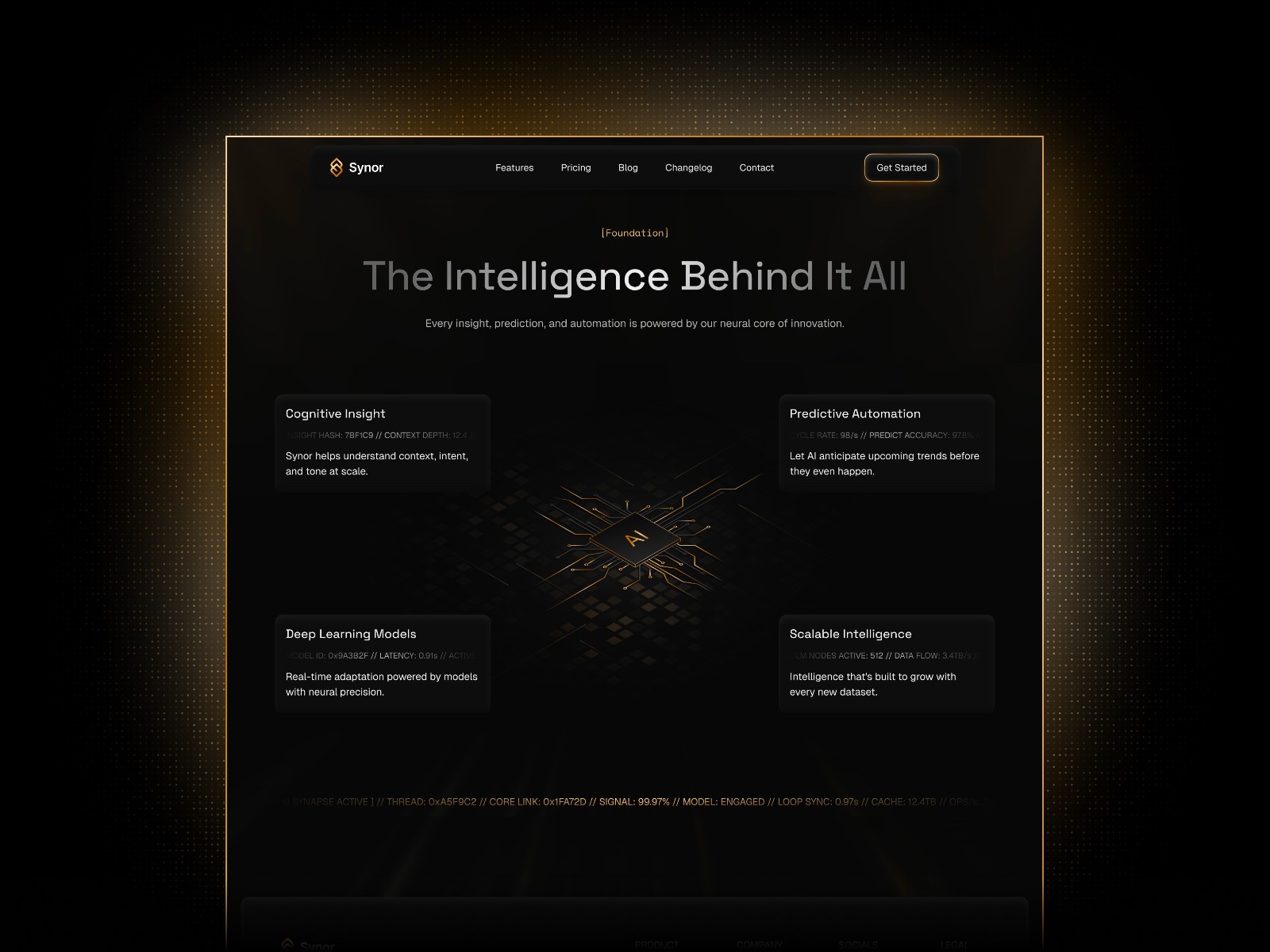 Synor — 现代专业 AI 产品官网设计灵感