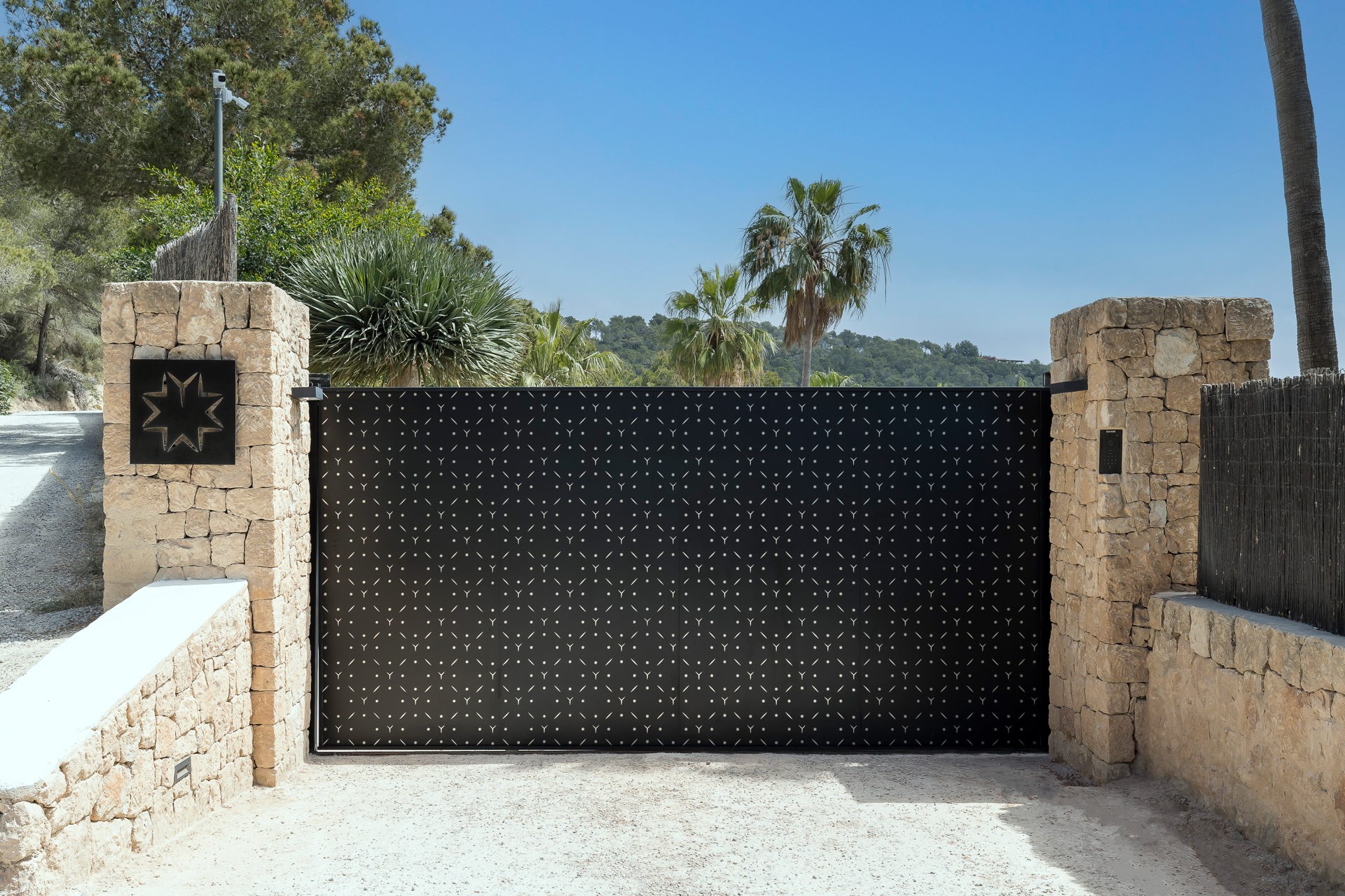 Gate of ibiza's luxury villa Can Nemo in Cap Martinet