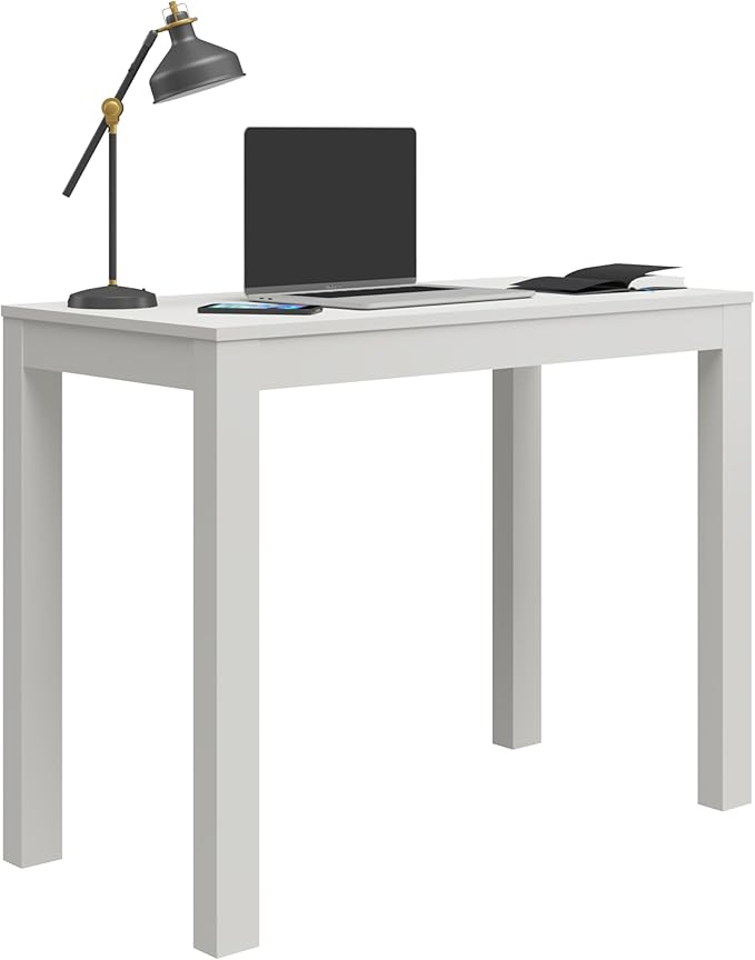 Enjoy a seamless blend of form and function with the white parsons desk, tailored for you.