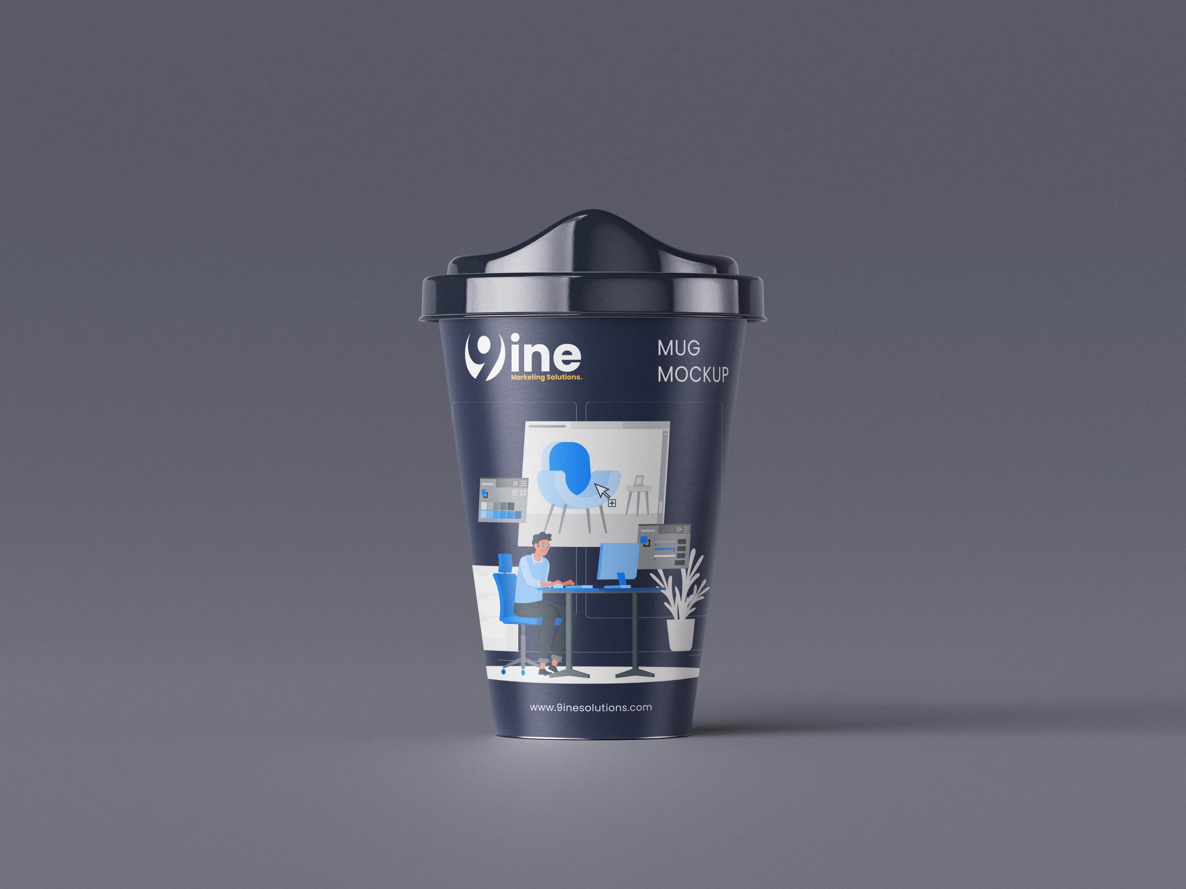 Free Closed-lid Travel Mug Mockup by 9ine