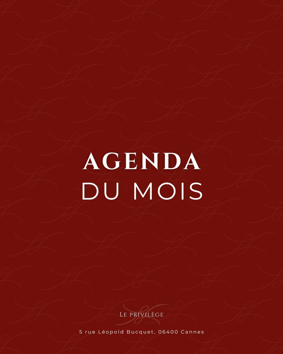 AGENDA DU MOIS