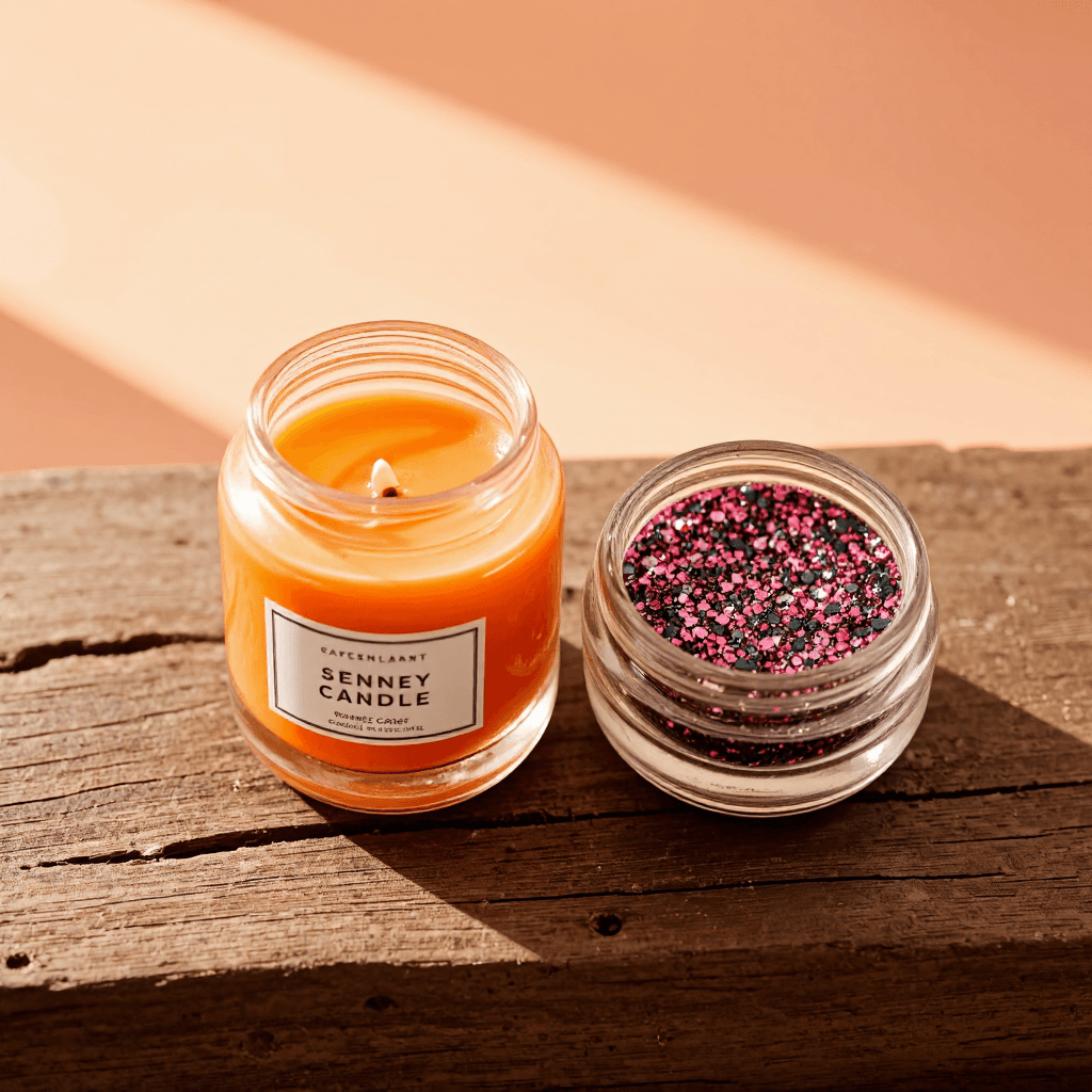 product photography of two small jars of scented candles