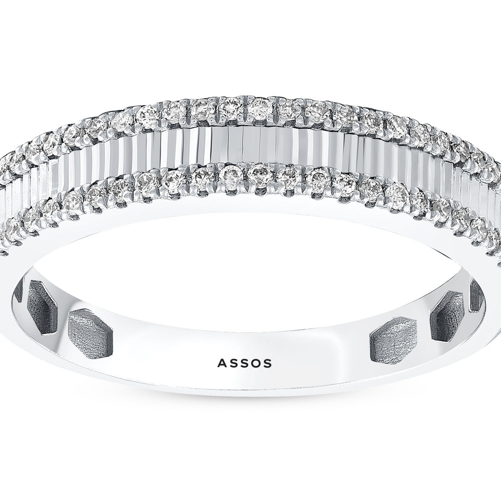 Assos 0.10 Karat F Renk SI Yarım Tur Pırlanta Yüzük