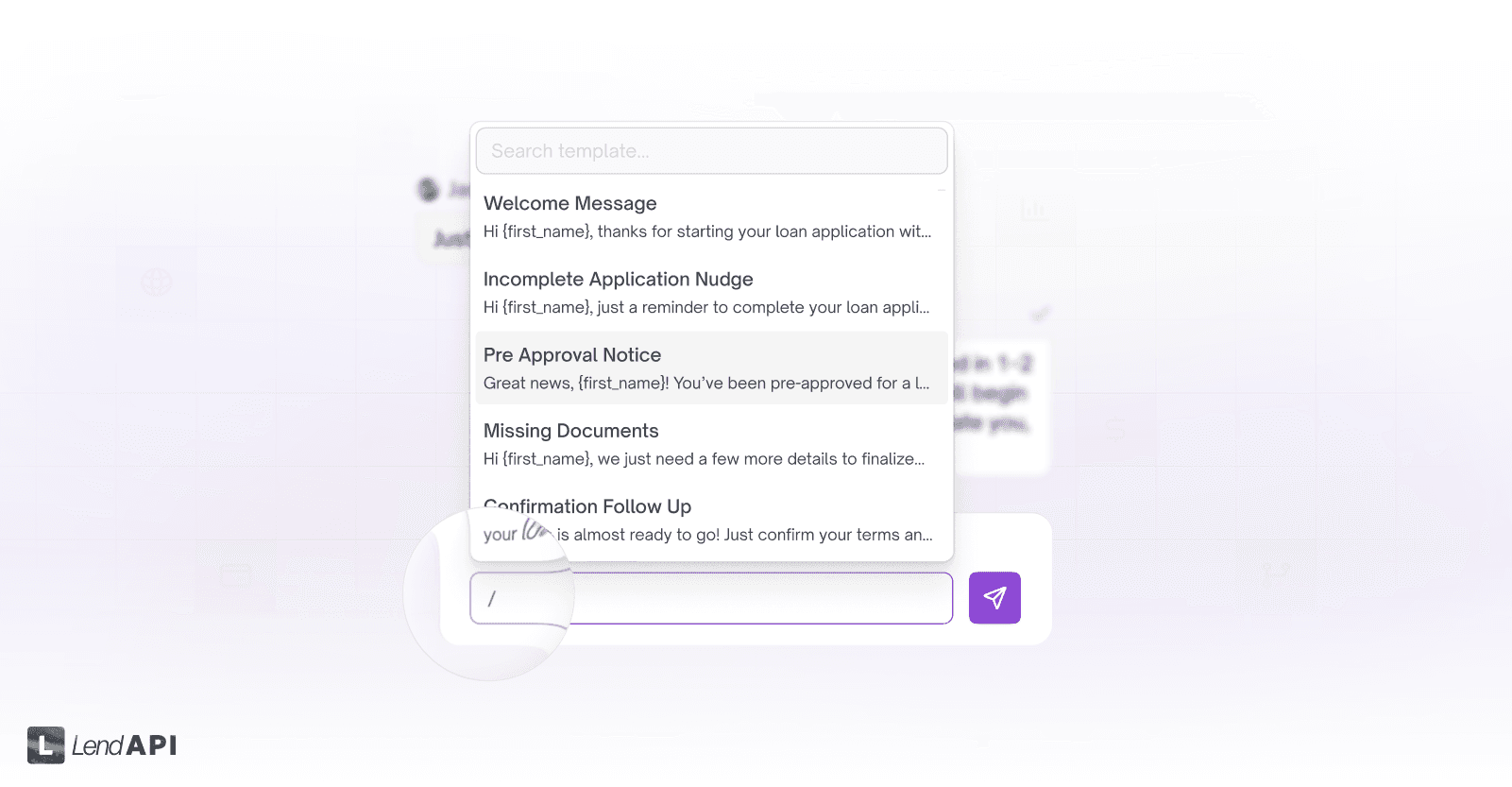 LendAPI SMS Texting Platform - Templating