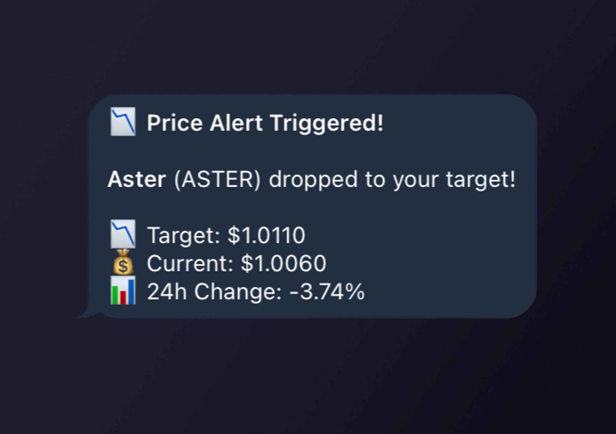 CryptRadar Price Alerts