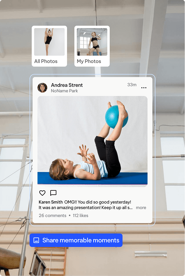 Image that showcases photos and videos the scheduling feature of TeamLinkt's mobile app