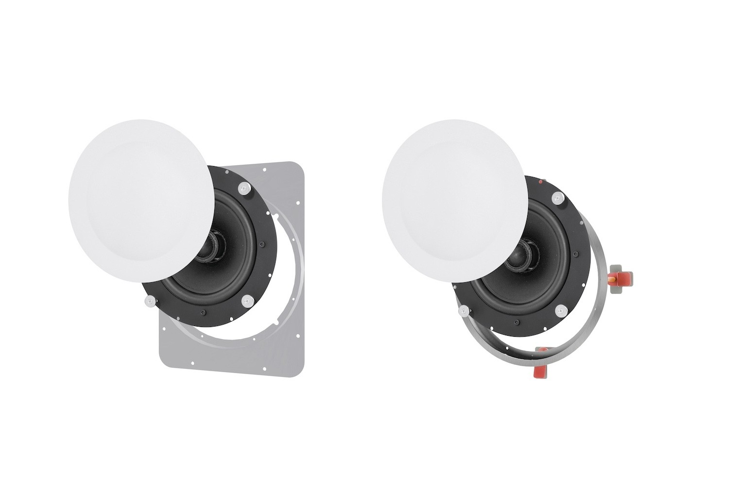Black smart home device with screen showing time and temp