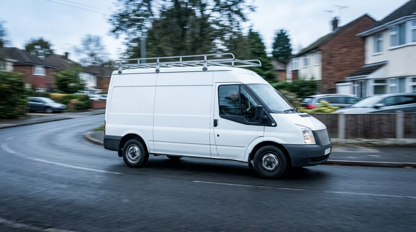 A white van rushing for an emergency