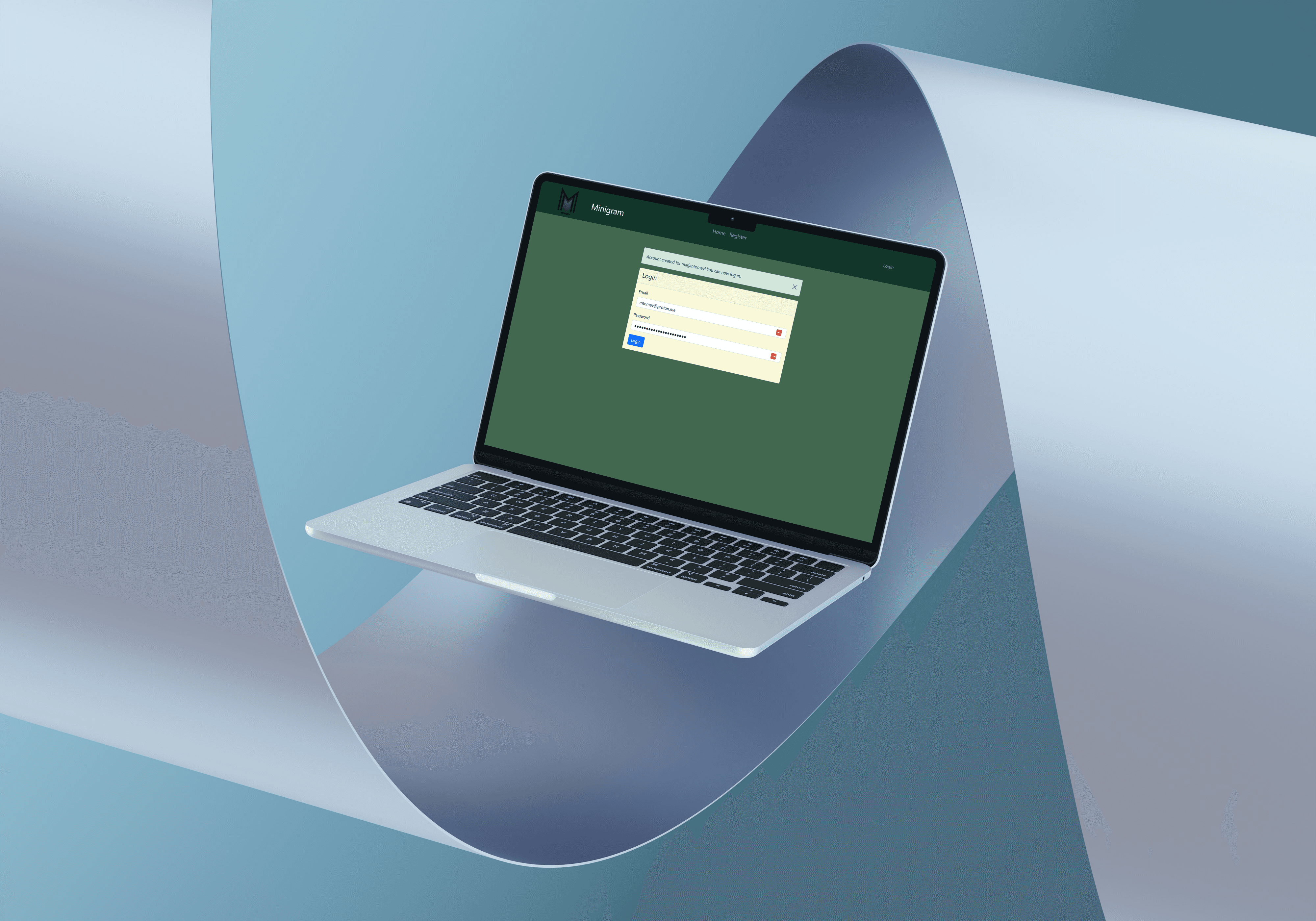 Minigram on a laptop