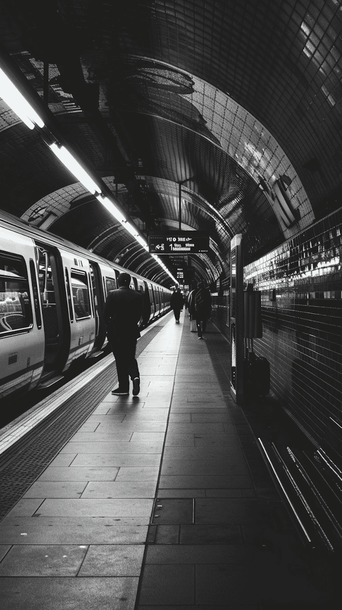 a man waiting at the metro station