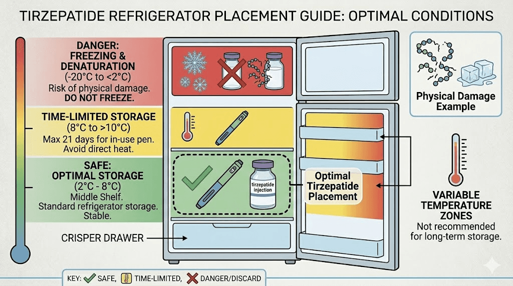Best place to store tirzepatide in your refrigerator for safe temperature