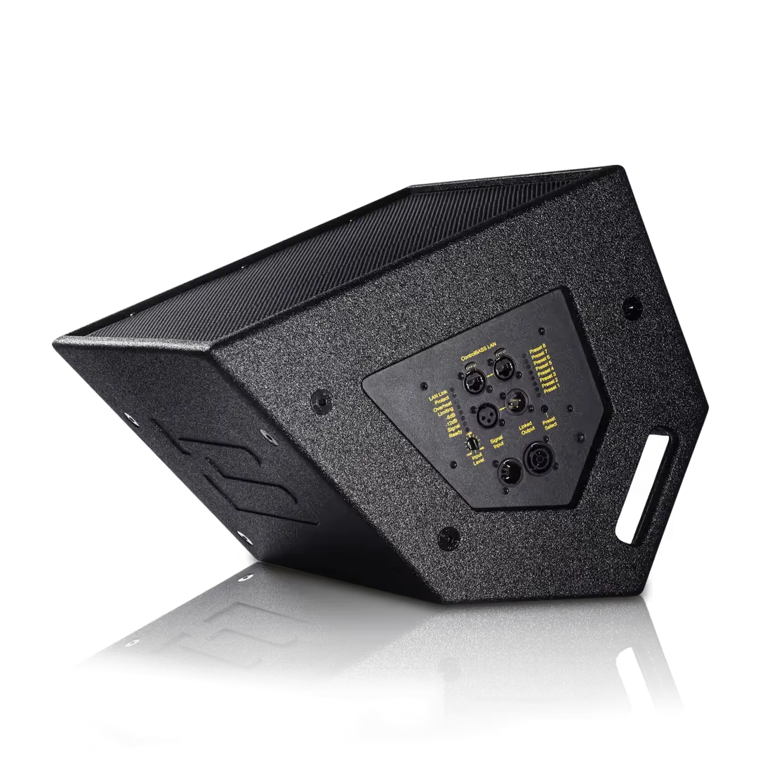 Black wedge speaker with input/output panel