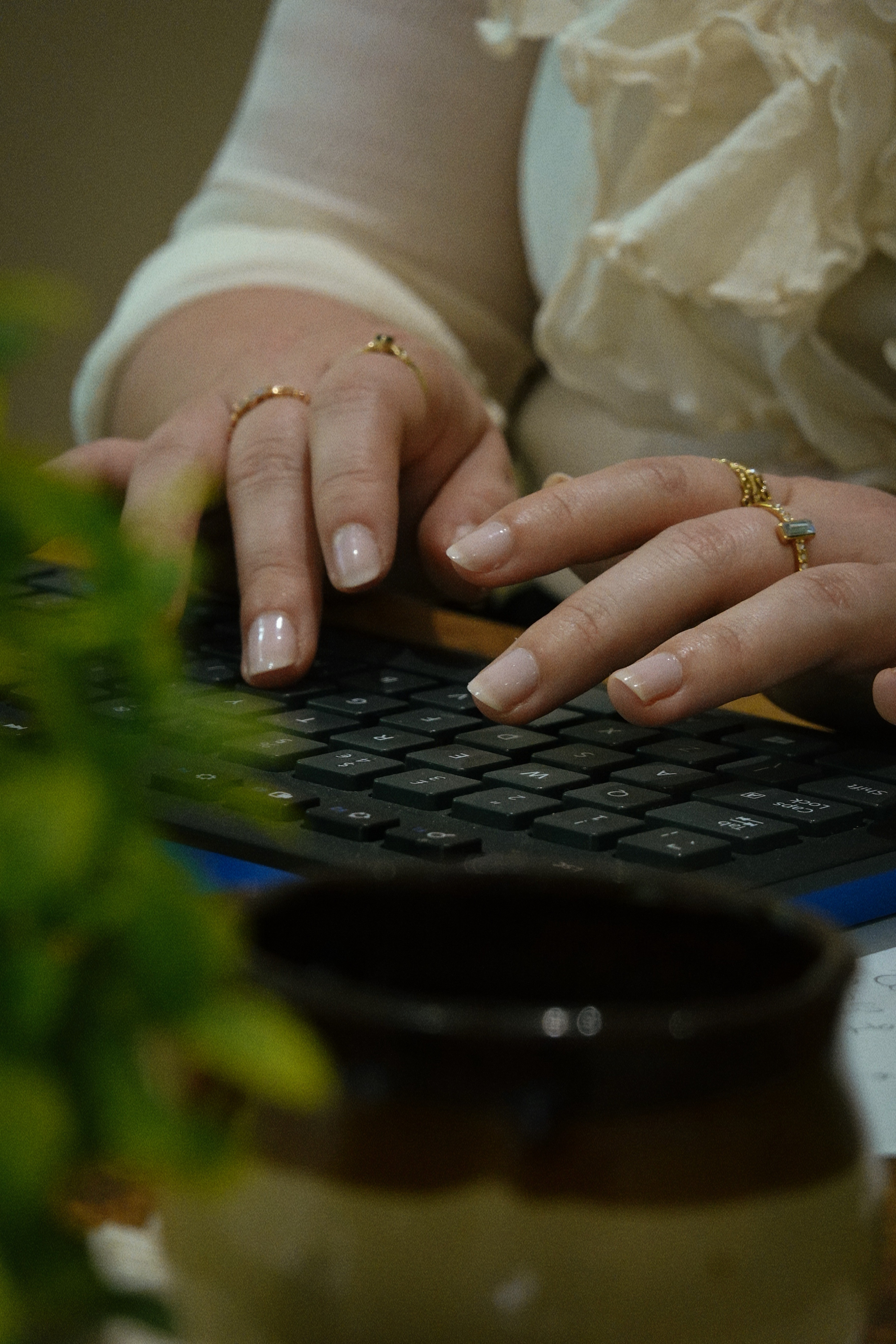 man in gray suit and woman in white wedding dress