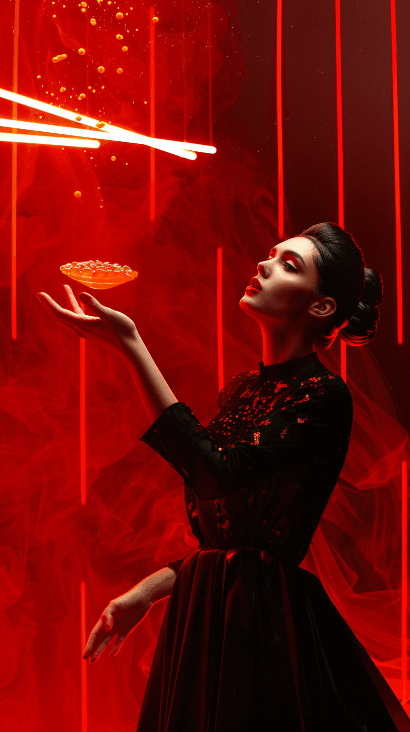 Women On Neon Background
