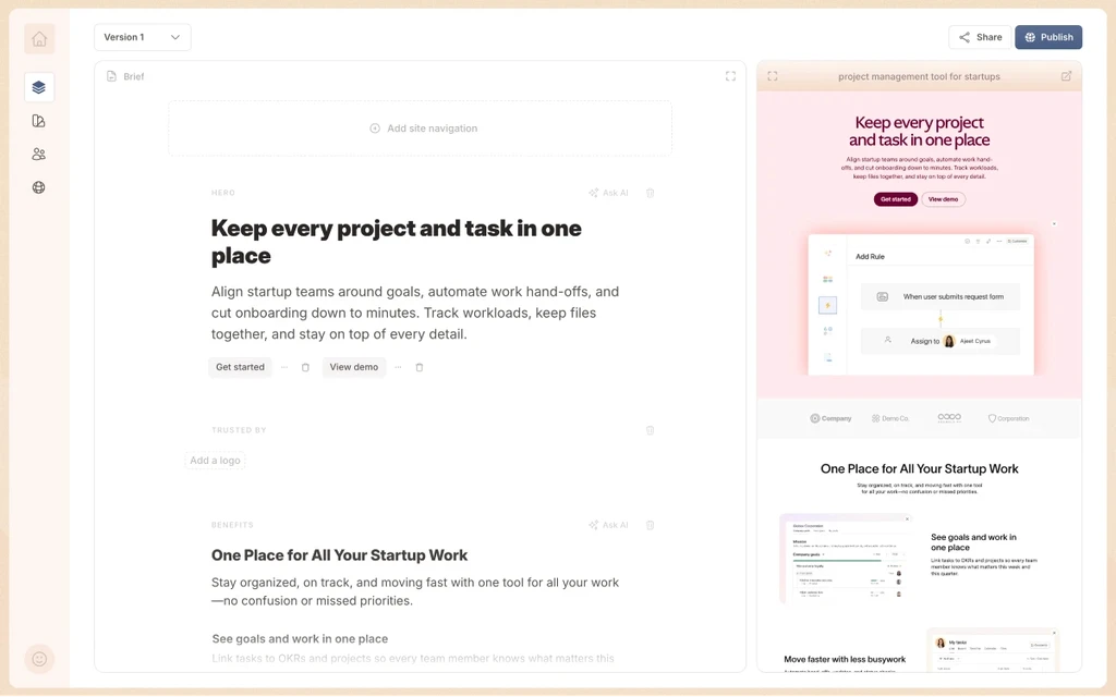 Publish your page with LandingRabbit or import into Figma, Webflow, WordPress, and more