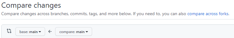 base branch and comparison branch in GitHub interface