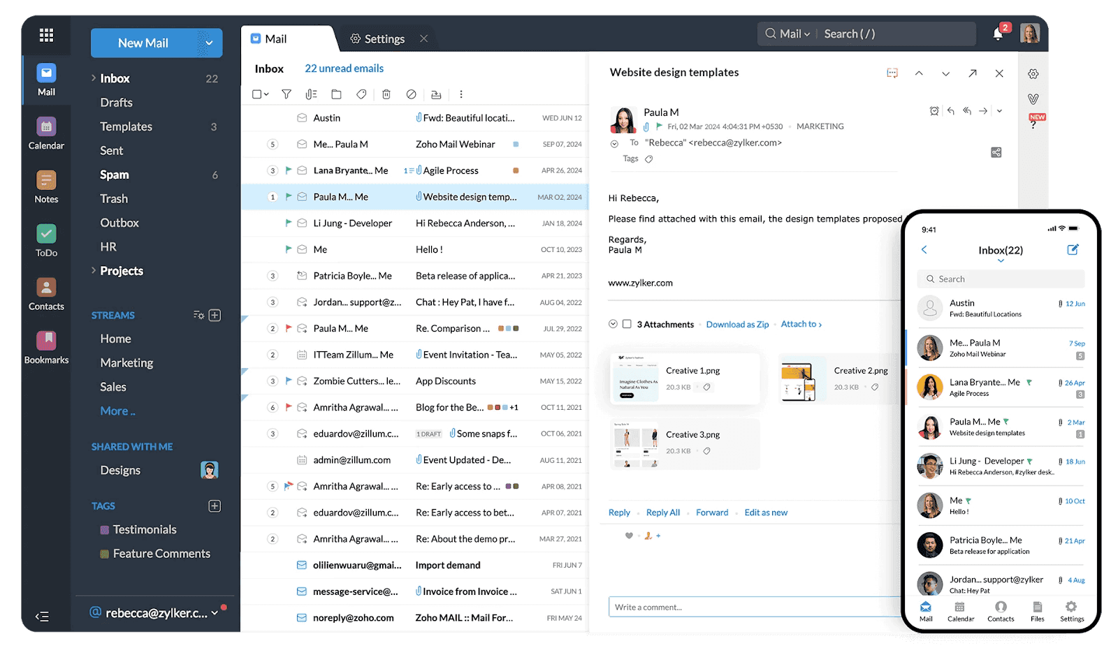 zoho business email for your organization&nbsp;