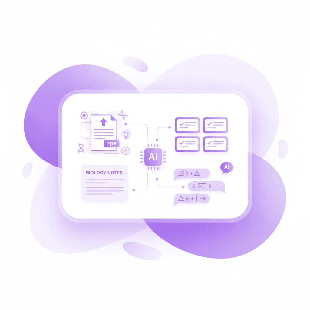 Penseum AI generating customized flashcards and tutoring from uploaded college notes