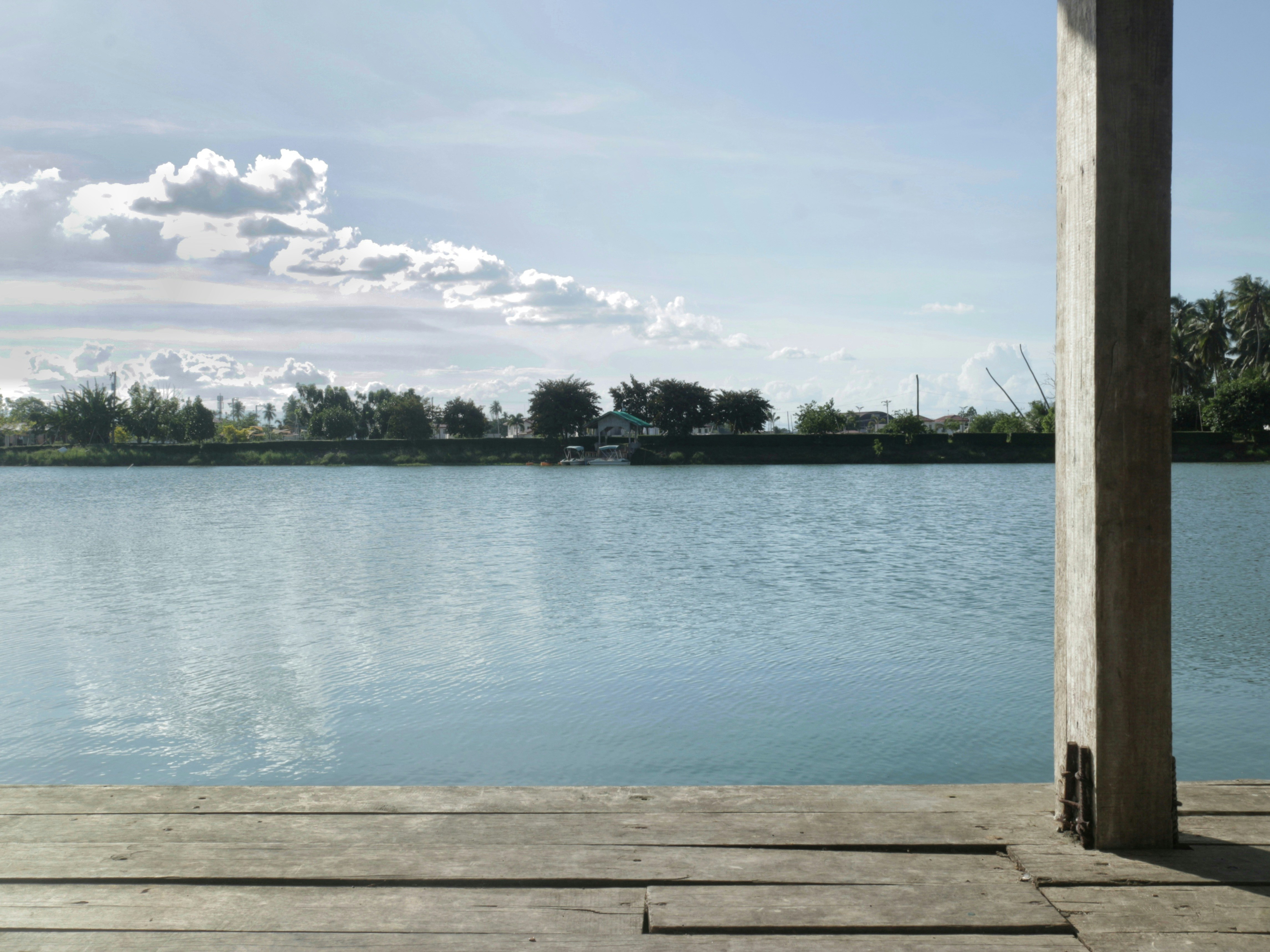 a view of a body of water from a dock