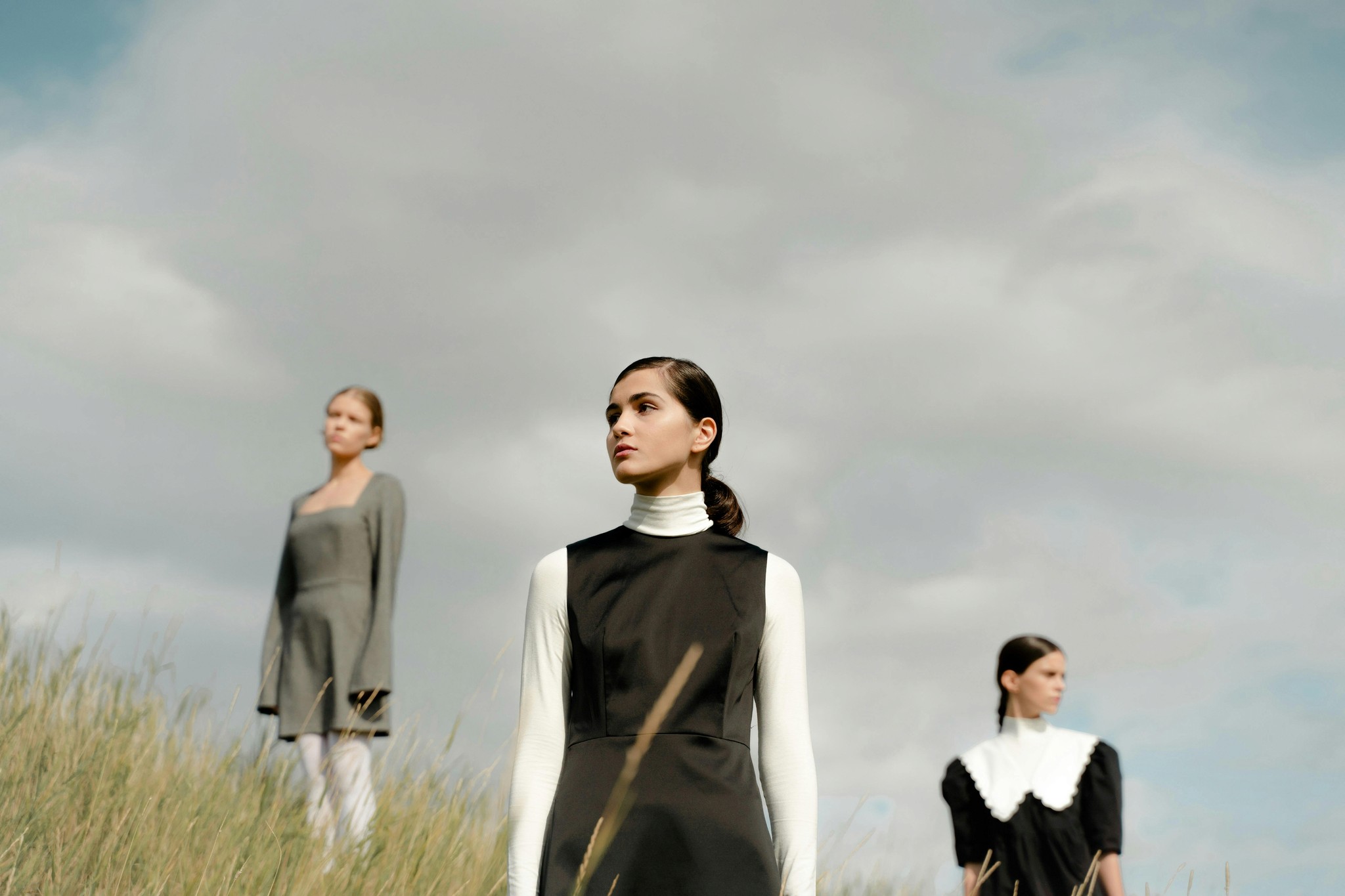 3 girls with beautiful sky