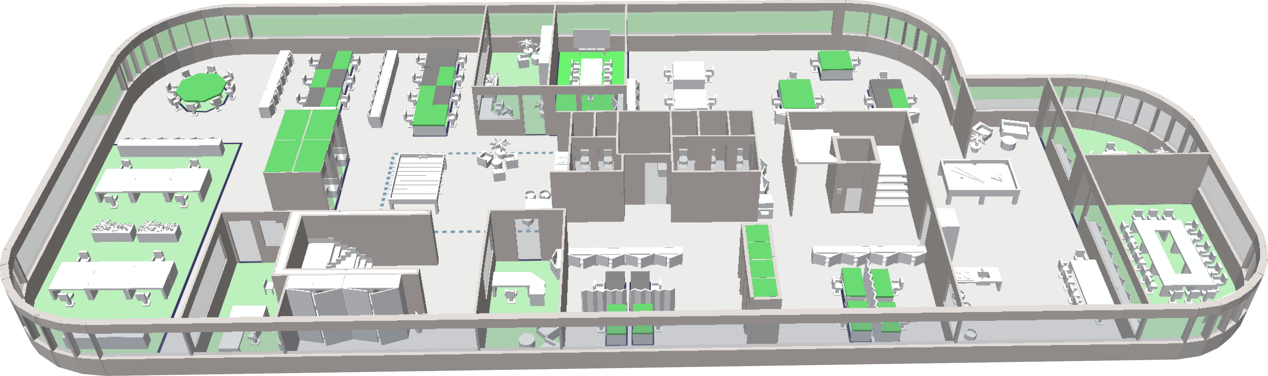 3D Büroplan von Desk Booking Buchungssystem