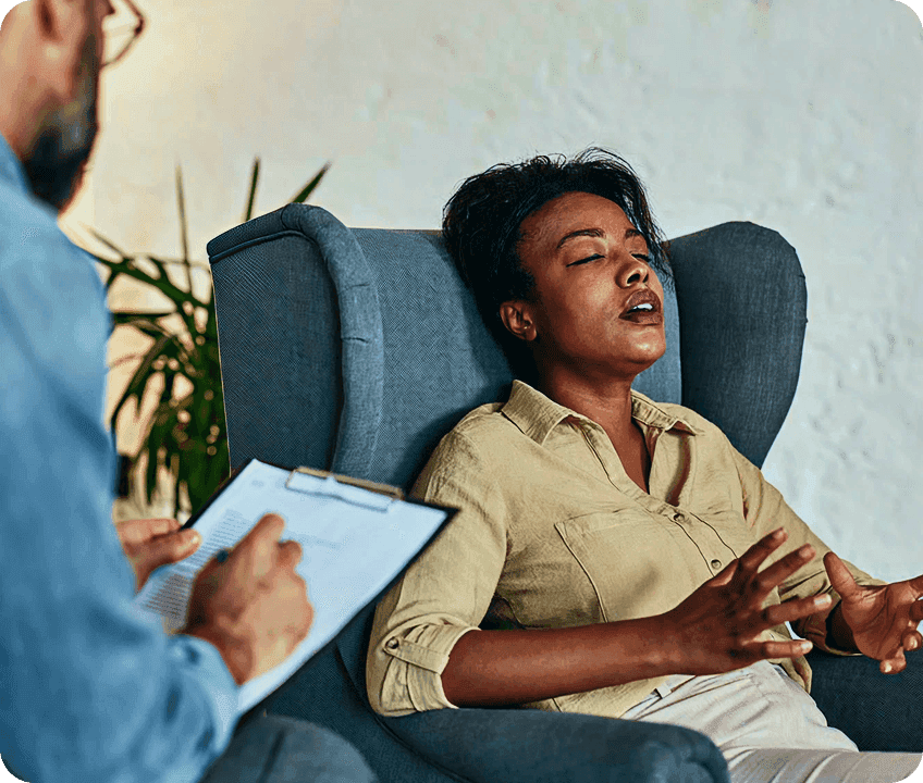 Calm therapy session mindful gestures