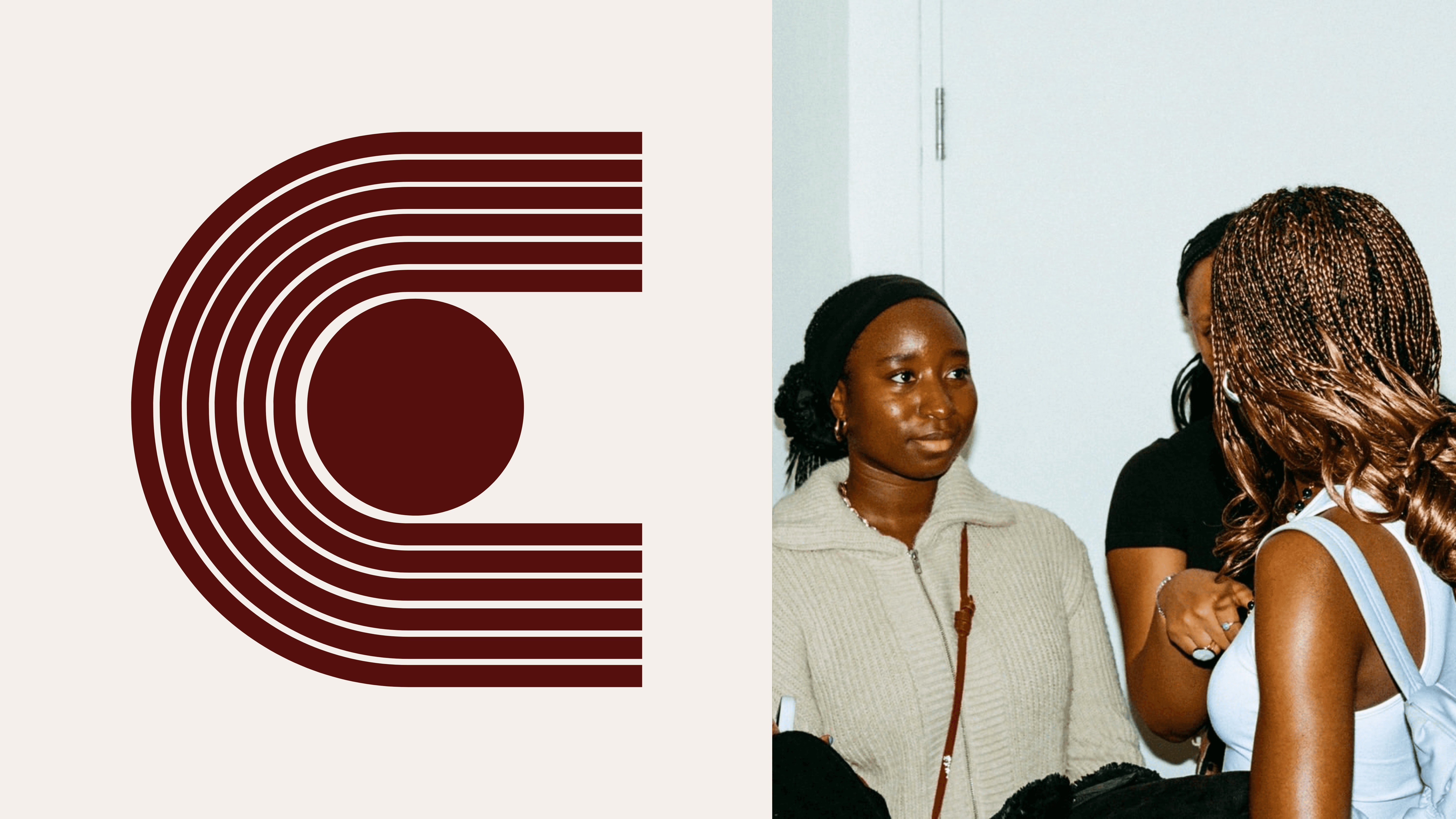 Canvas House Lagos brand identity for African art and culture space featuring bold sans serif wordmark and geometric concentric “C” submark inspired by African patterns, contemporary cultural house branding and creative community hub design by Atelier Jovae